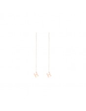 Long Line Personalized Name Earring - O Chain